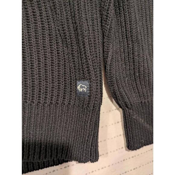 Buffalo David Bitton Ribbed Cowl Sweater Black Knitwear Mens Small - Picture 4 of 11